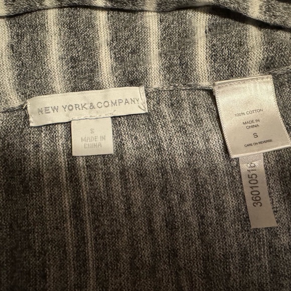 Gray Striped Open-Front Cardigan - Picture 3 of 3